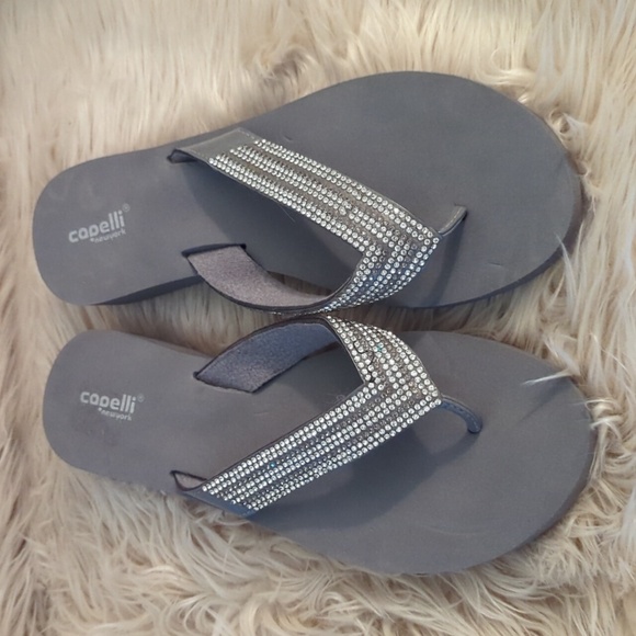 Capelli of New York Shoes - Capelli Bling rhinestone flip flops size 10